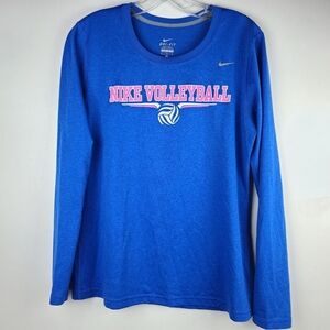 Nike Blue & Pink Dri-FIT Long Sleeve Volleyball Tee Shirt M